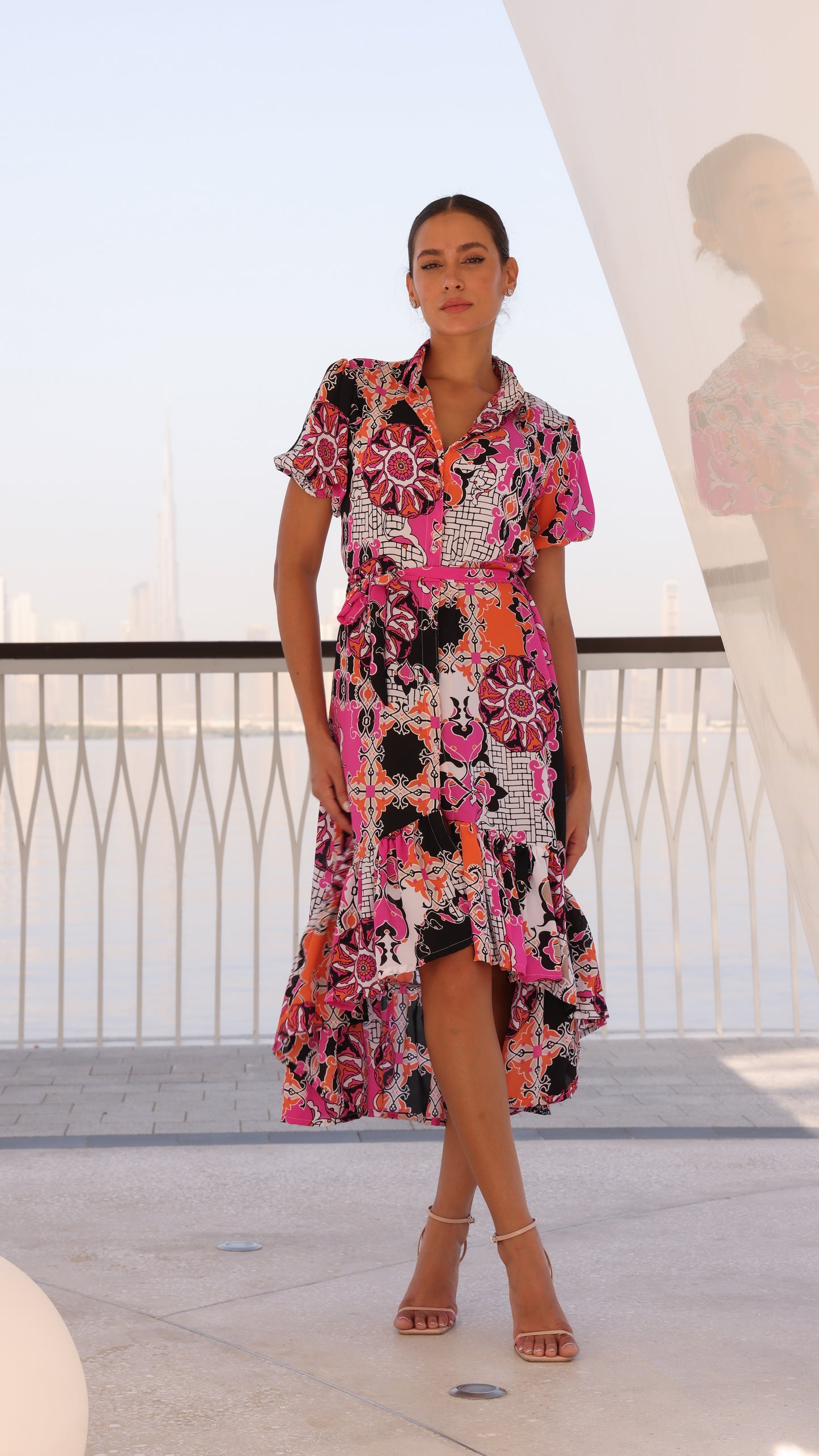 SANTORINI DRESS PINK MIX