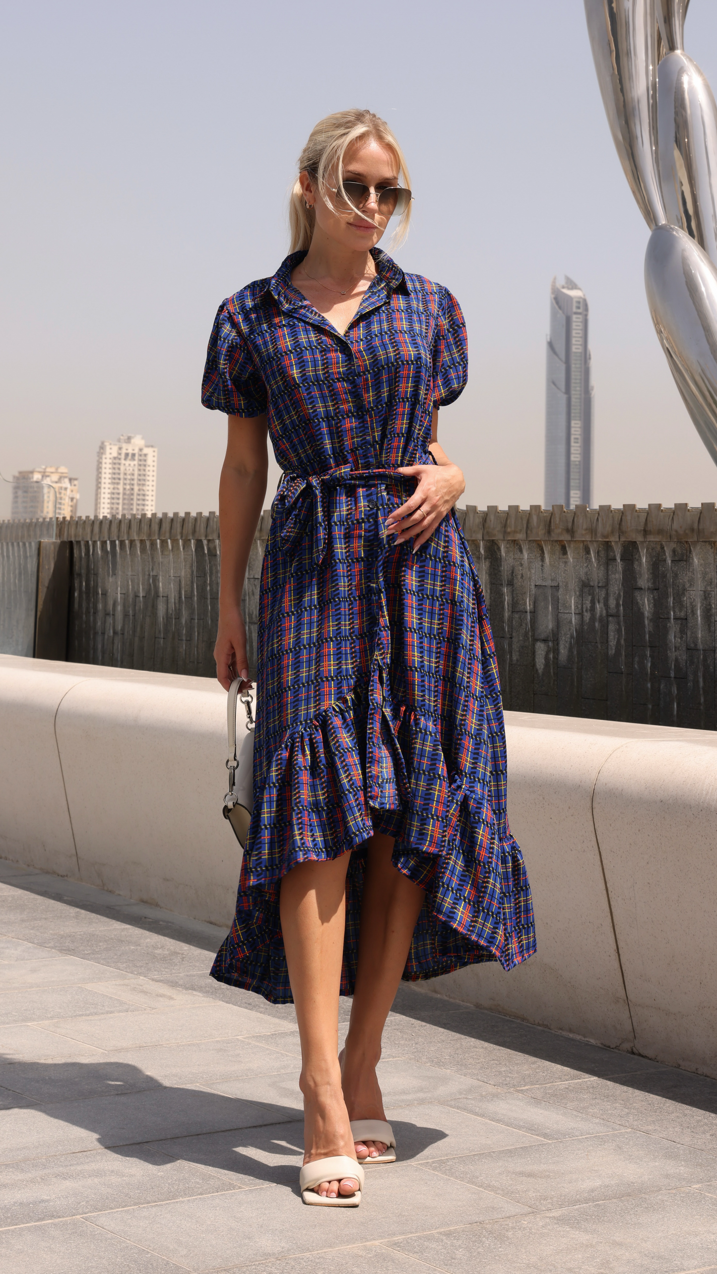 SANTORINI DRESS BLCH PRINT