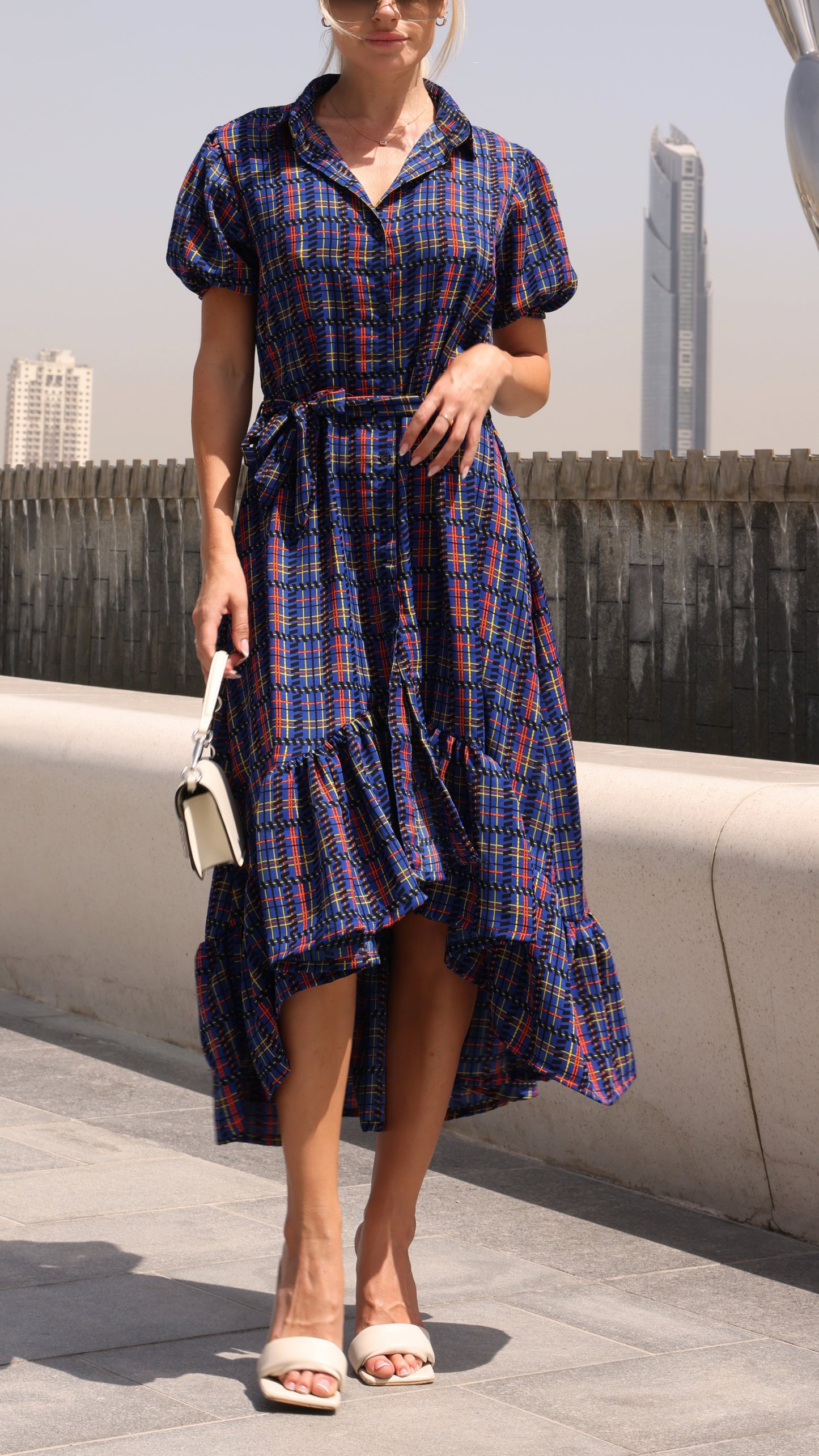 SANTORINI DRESS BLCH PRINT