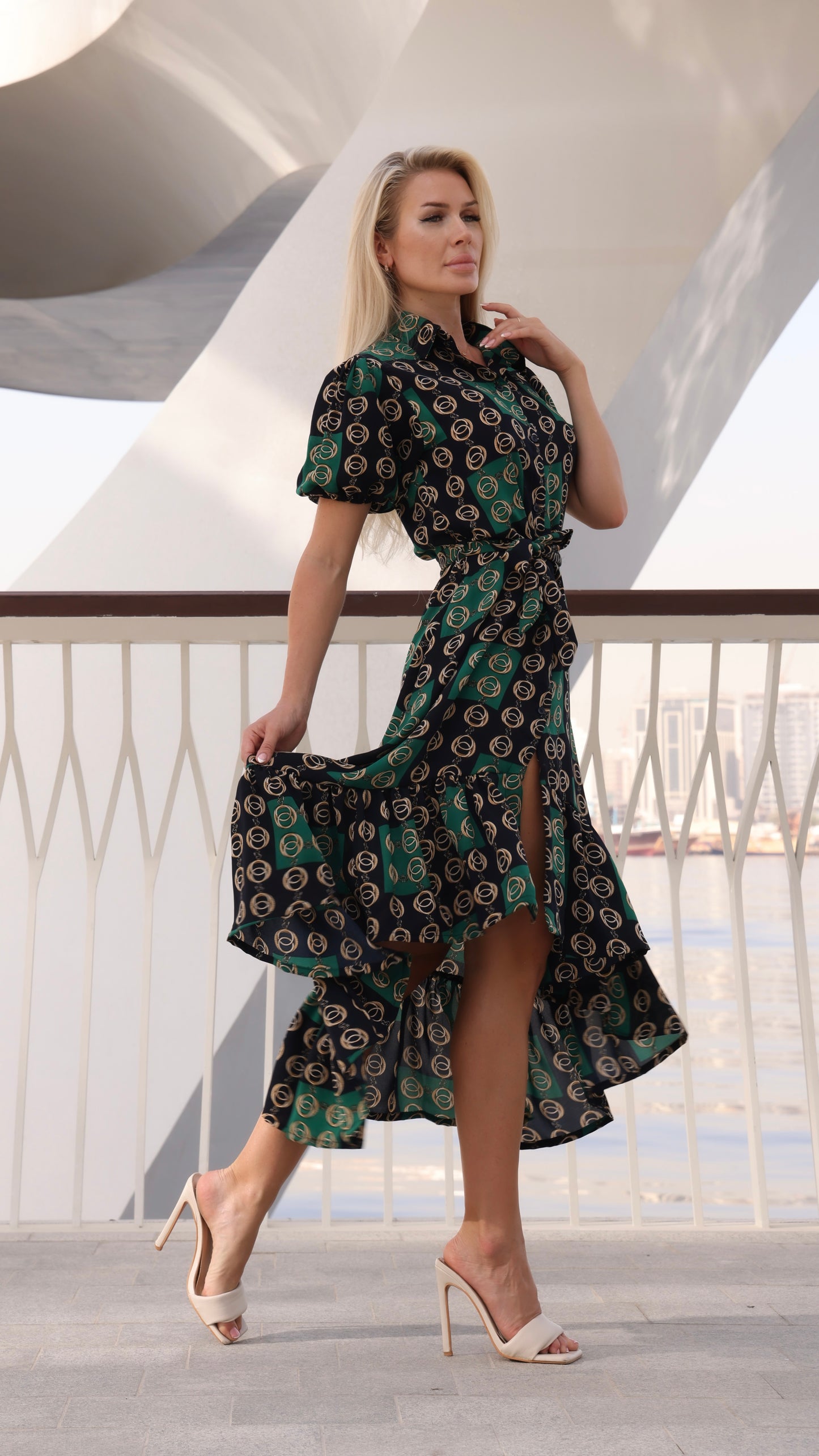 SANTORINI DRESS BLG PRINT