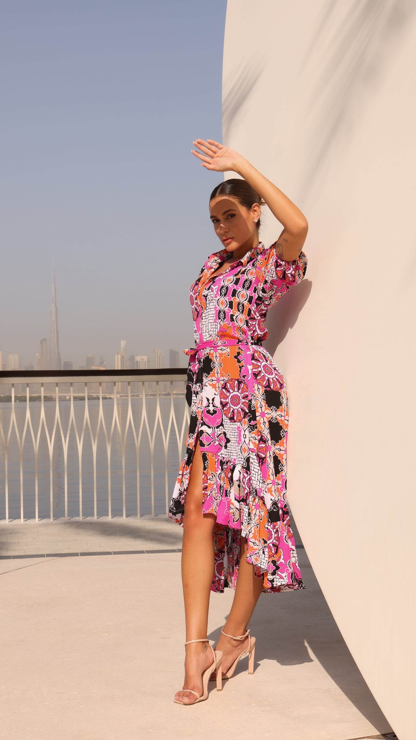 SANTORINI DRESS PINK MIX