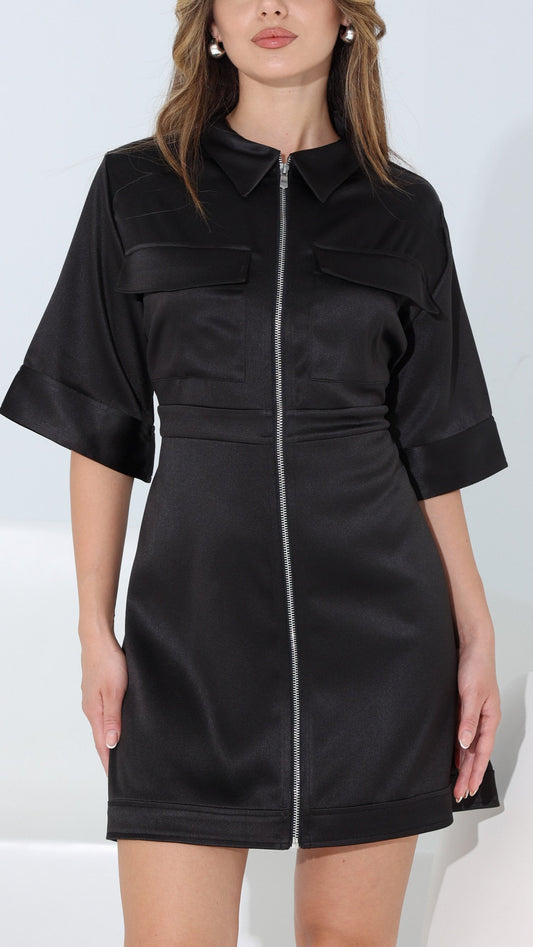 BECKY DRESS GLOSSY BLACK