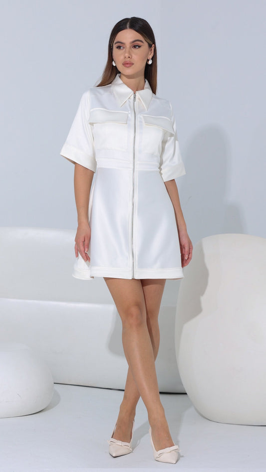 BECKY DRESS GLOSSY PEARL